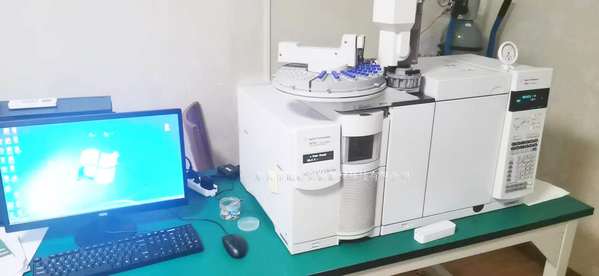 安捷伦气质联用仪GCMS 7890A-5975C＋7683塔盘在中山某检测安装调试完毕
